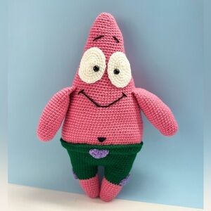 Handmade Patrick Star Plushie Doll Crochet Amigurumi